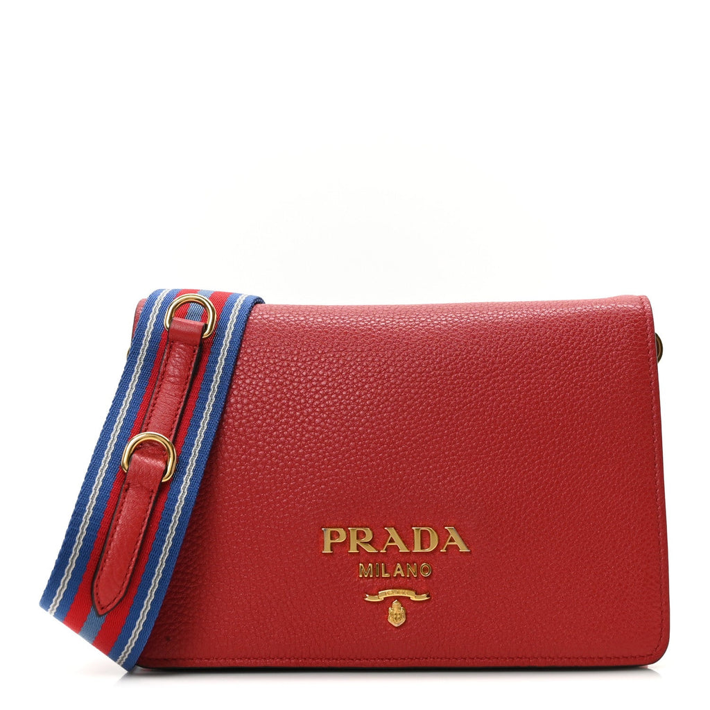 Vitello Daino Flap Crossbody Rosso