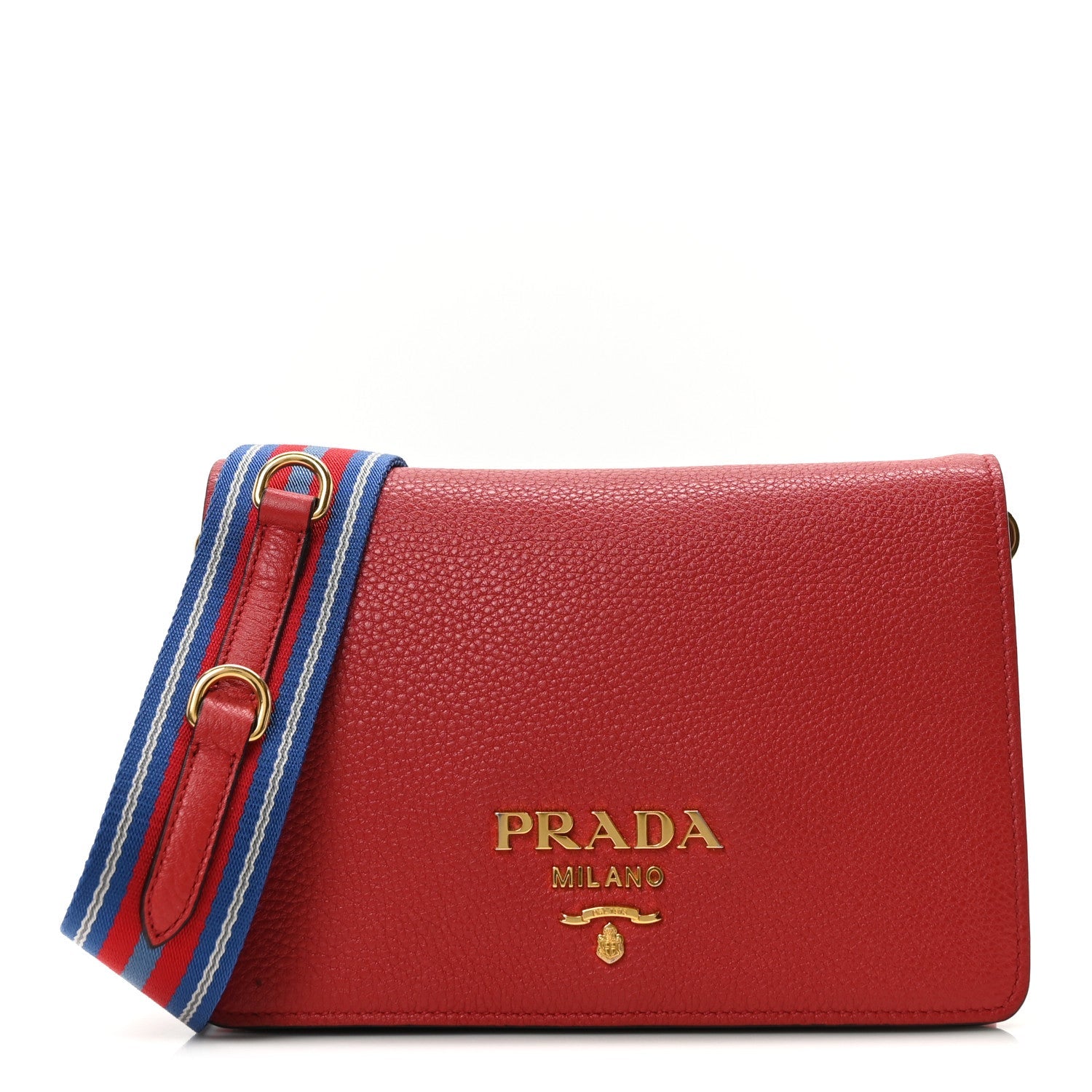 Vitello Daino Flap Crossbody Rosso