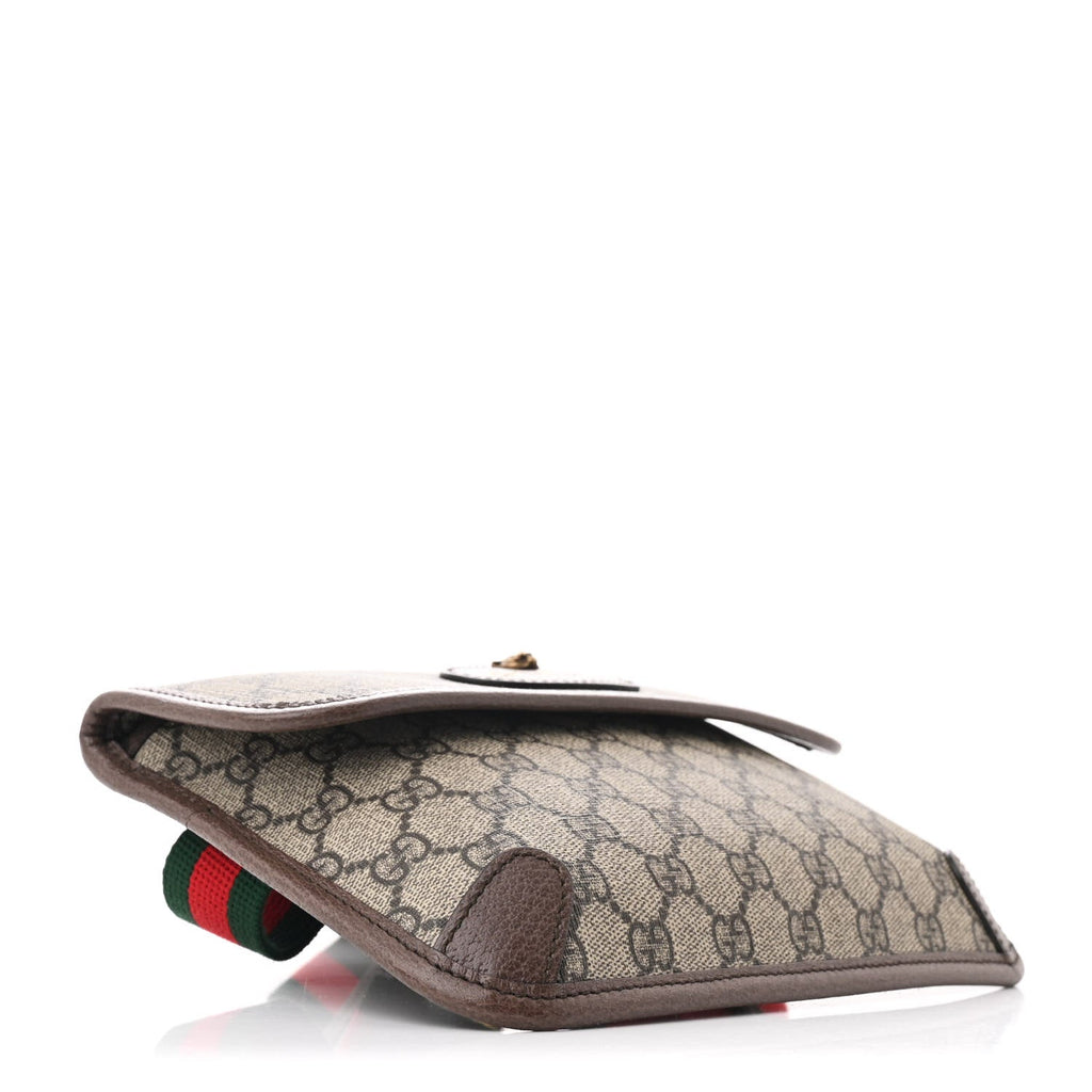 GG Supreme Monogram Neo Vintage Web Belt Bag Brown