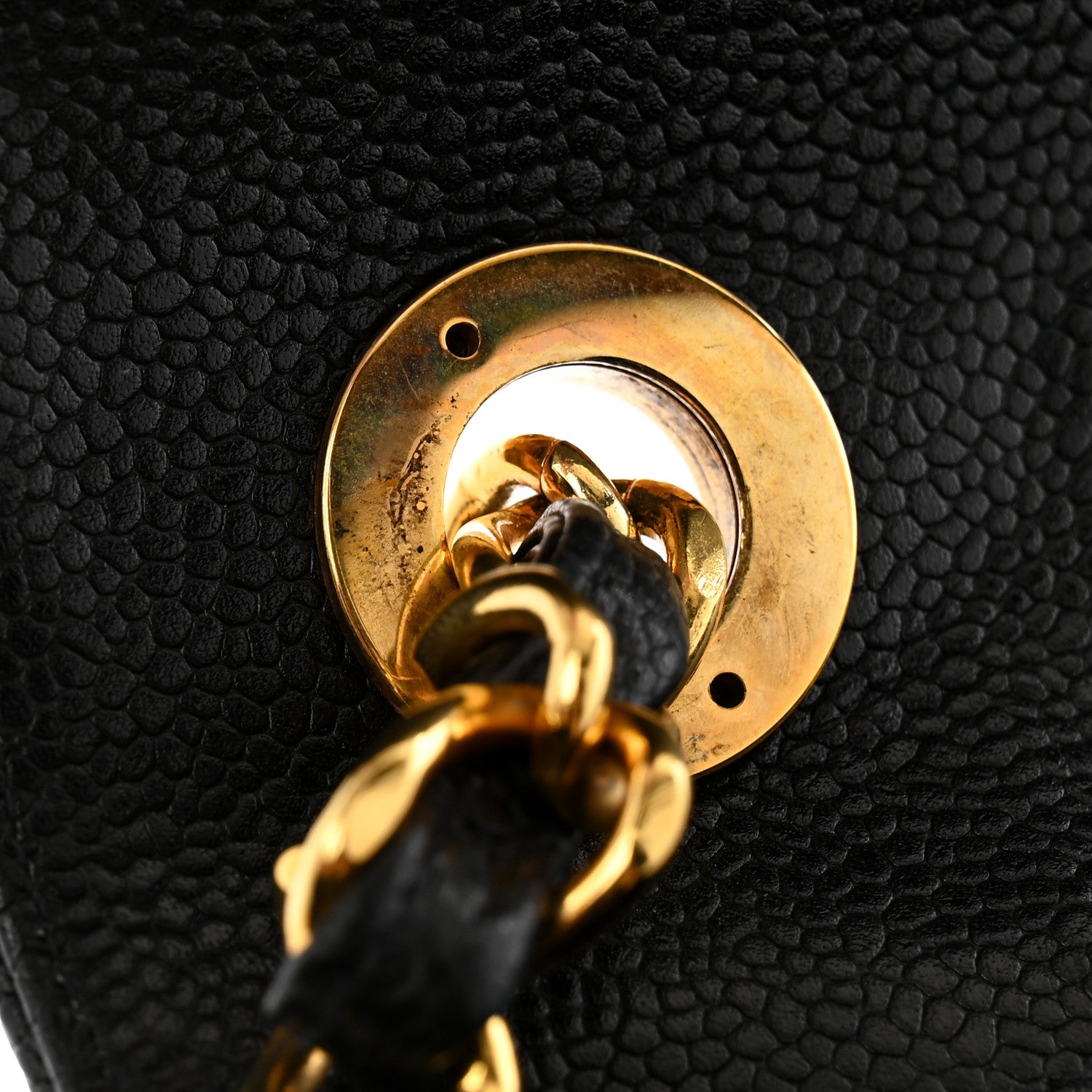 Caviar Quilted Jumbo Square Flap Black