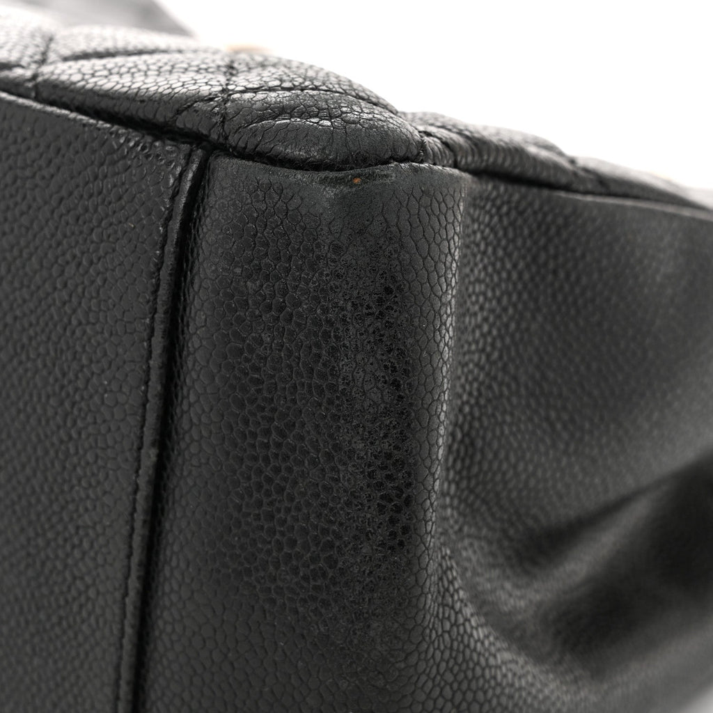Caviar Quilted Grand Shopping Tote GST Black