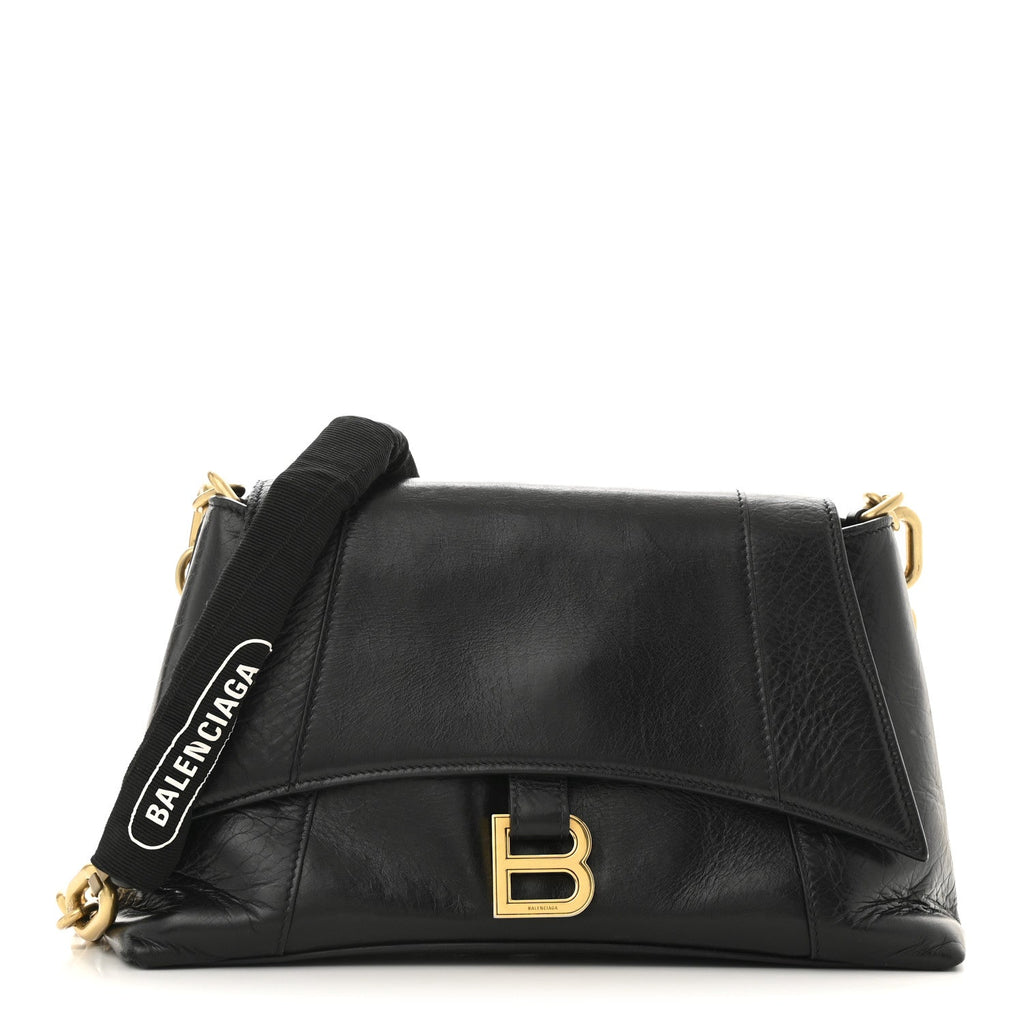 Paper Calfskin S Downtown Chain Shoulder Bag Black