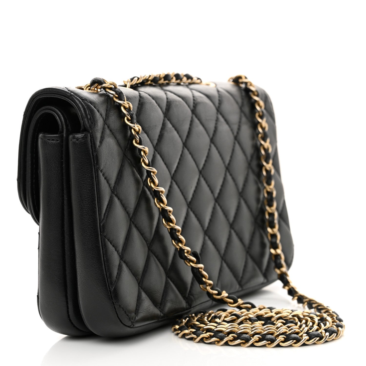 Lambskin Quilted Small CC Chic Flap Black