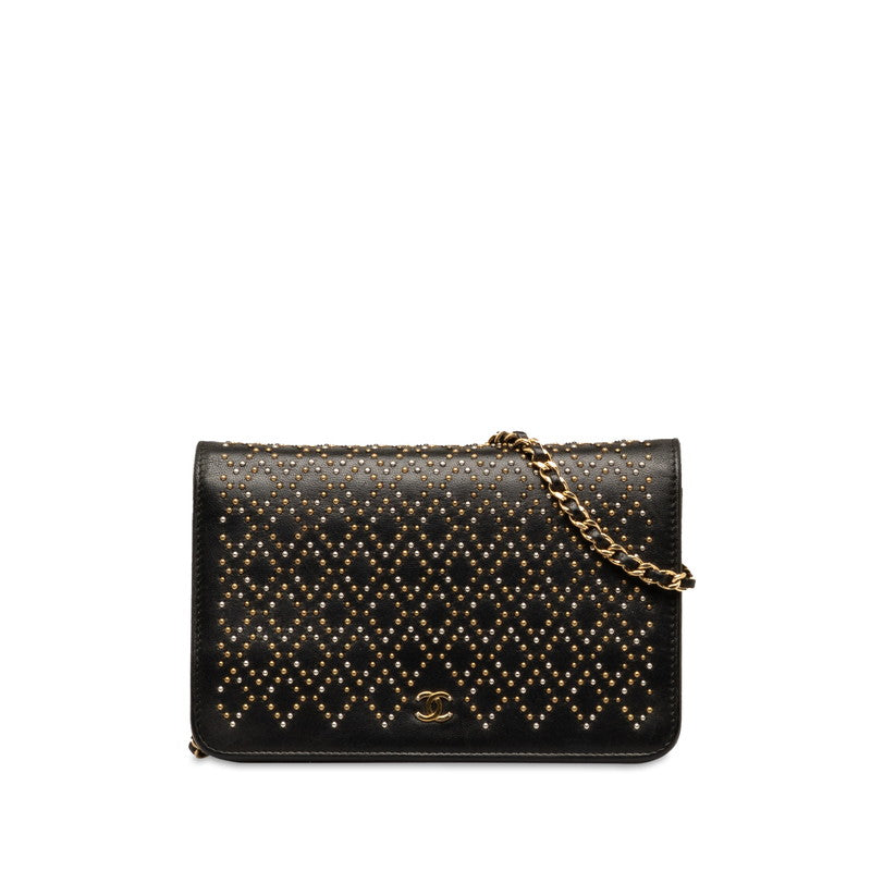 Chanel Coco Mark Matelasse Lambskin Chain Wallet