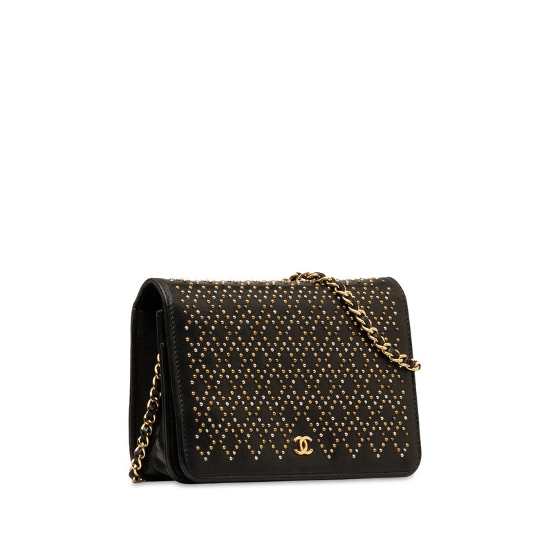 Chanel Coco Mark Matelasse Lambskin Chain Wallet
