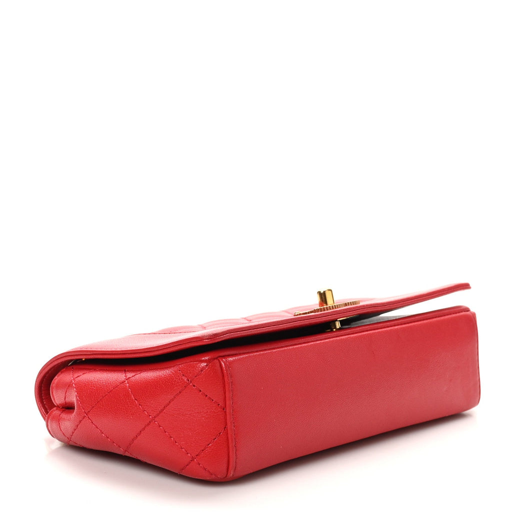 Sheepskin Quilted Medium Vintage Mademoiselle Flap Red