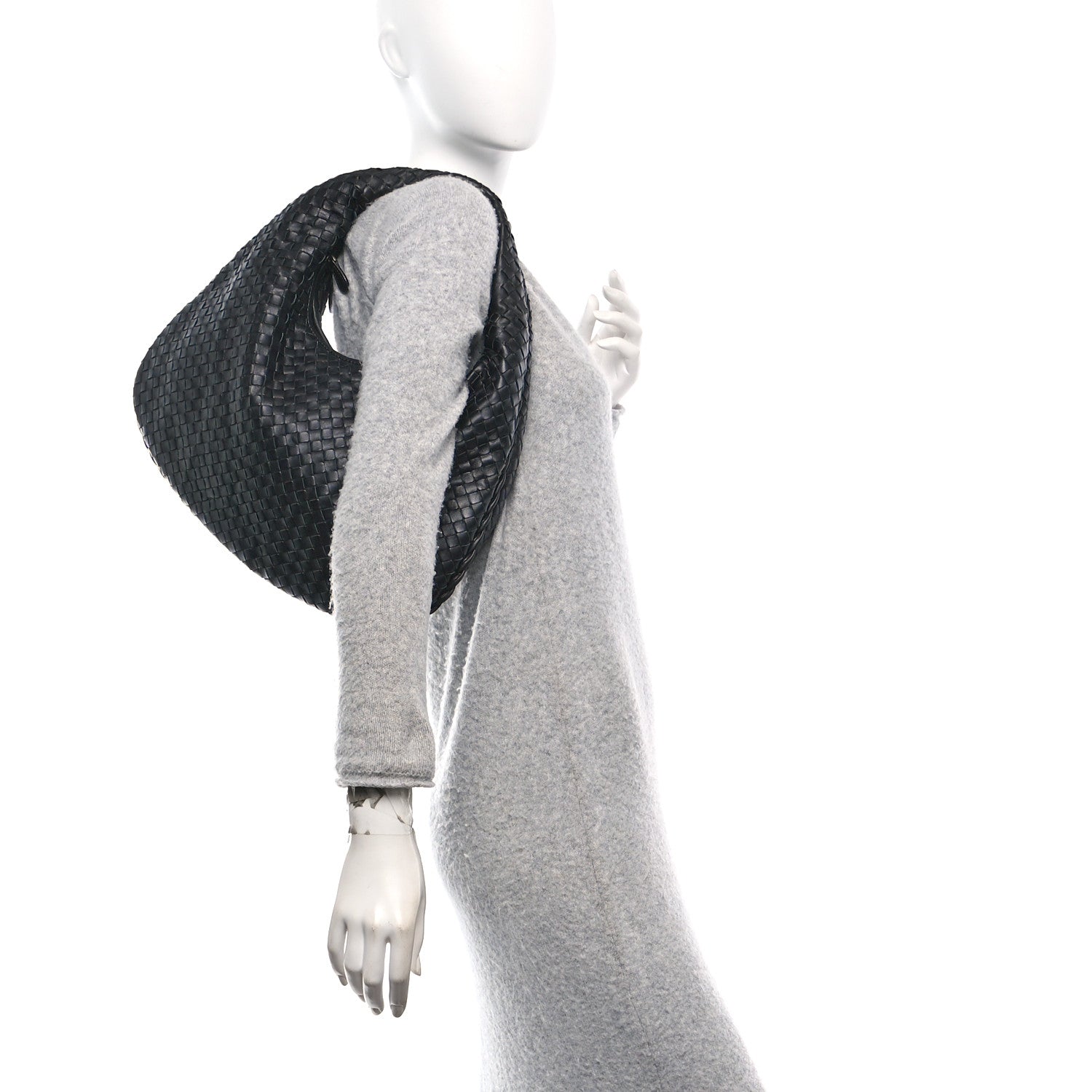 Nappa Intrecciato Medium Veneta Hobo Black