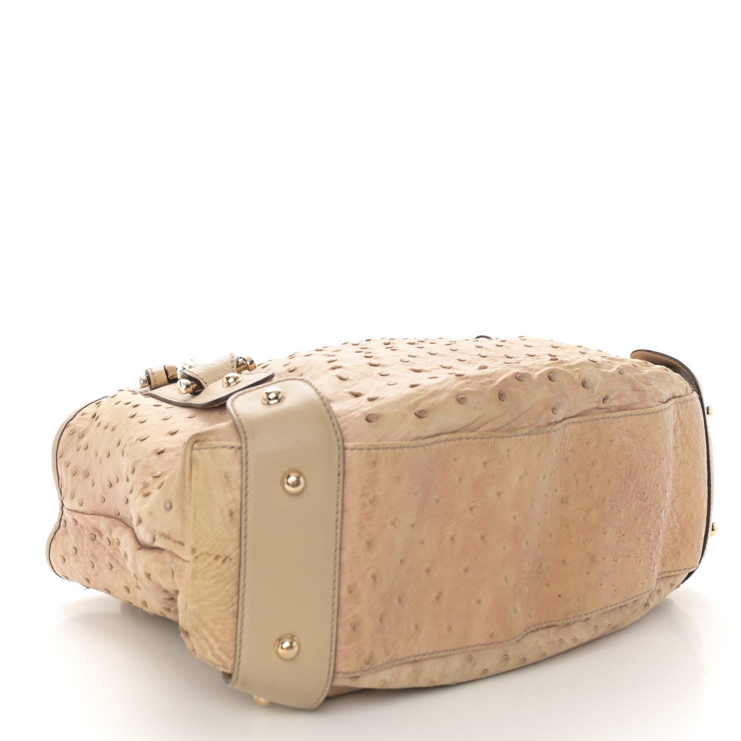 Ostrich Small Pelham Shoulder Bag Beige