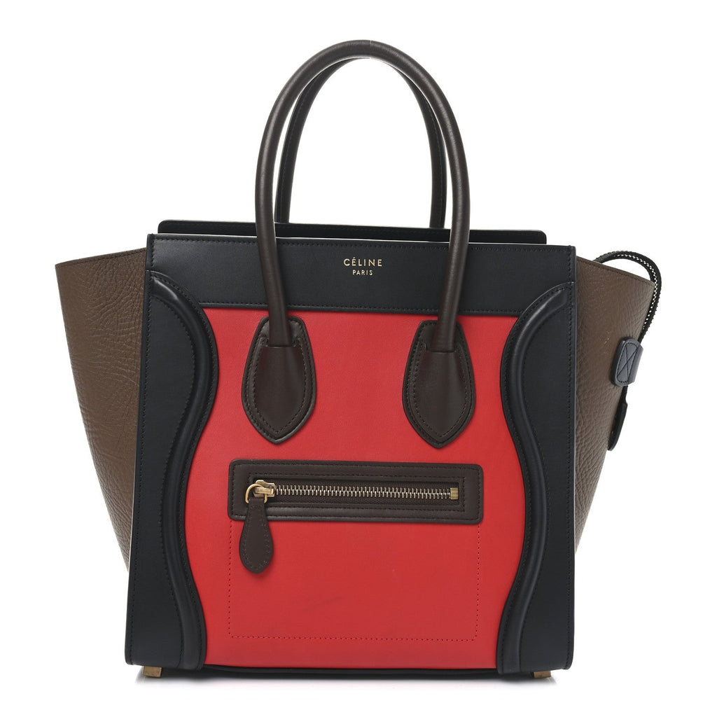 Bullhide Calfskin Micro Luggage Tri-Color Bright Red