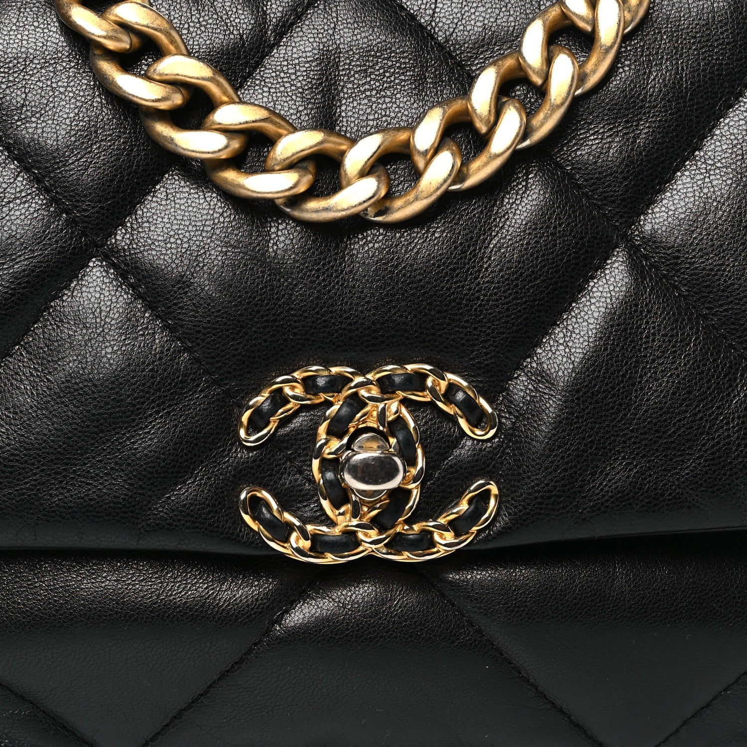 Lambskin Quilted Medium Chanel 19 Flap Black