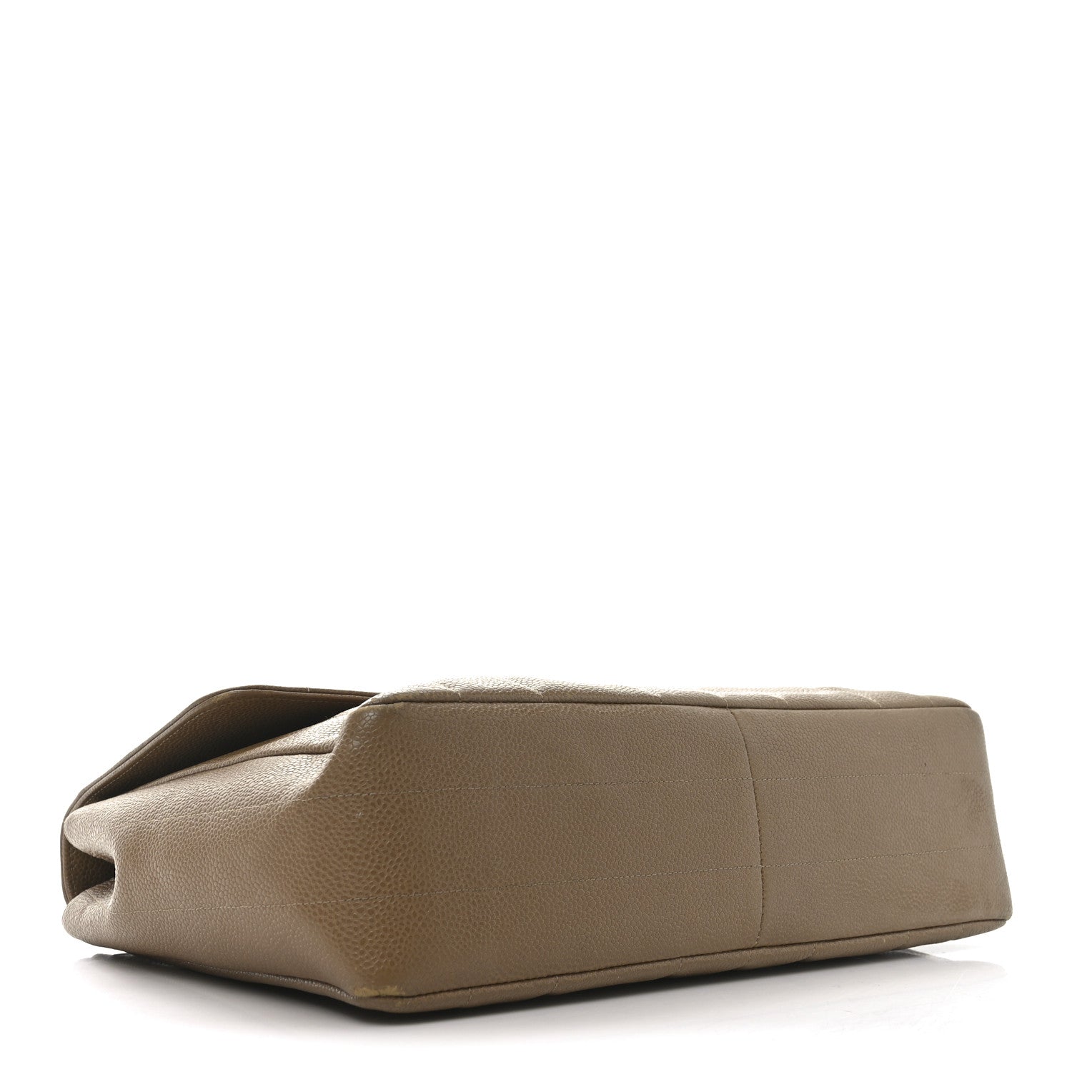 Caviar Vertical Quilted Jumbo Flap Beige