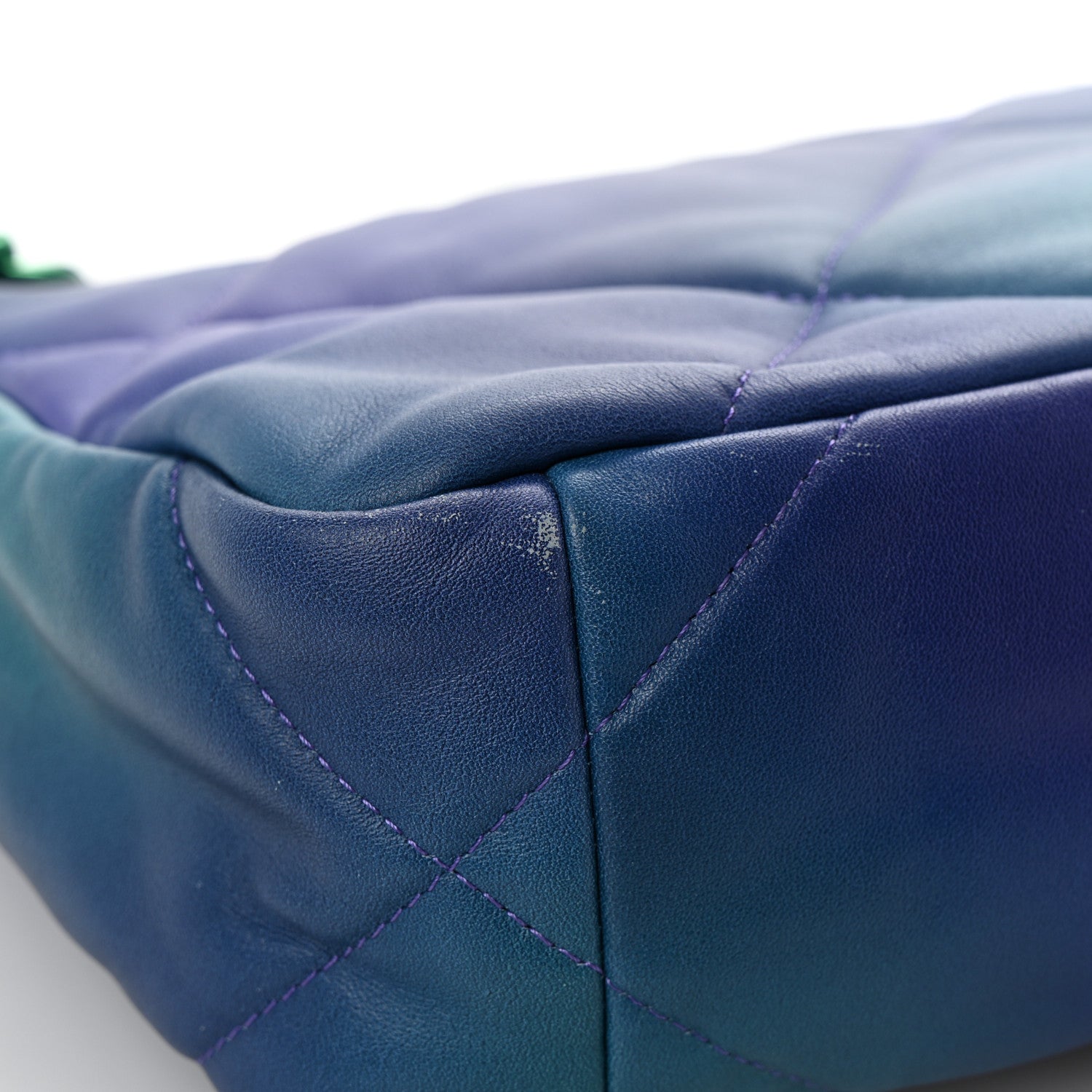 Tie Dye Calfskin Quilted Medium Chanel 19 Flap Blue Purple