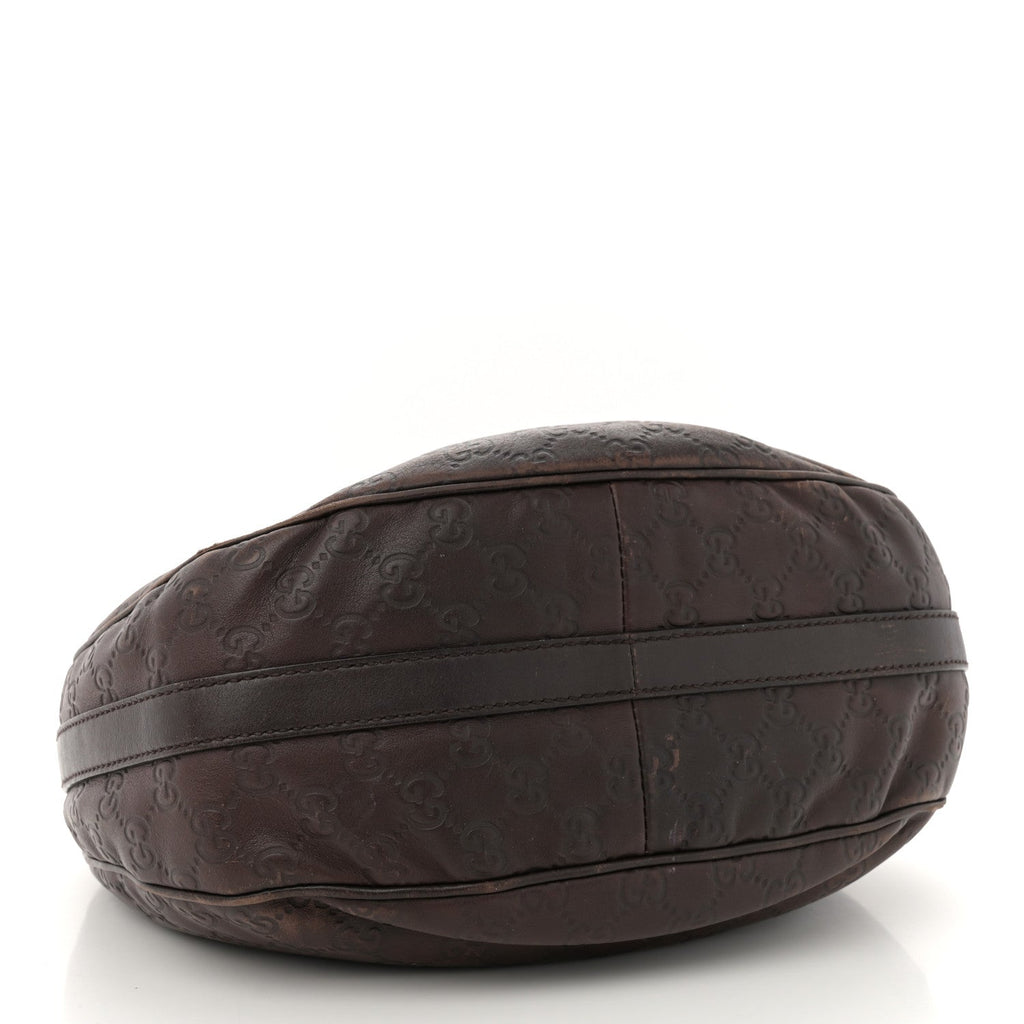 Guccissima Medium GG Twins Hobo Dark Brown