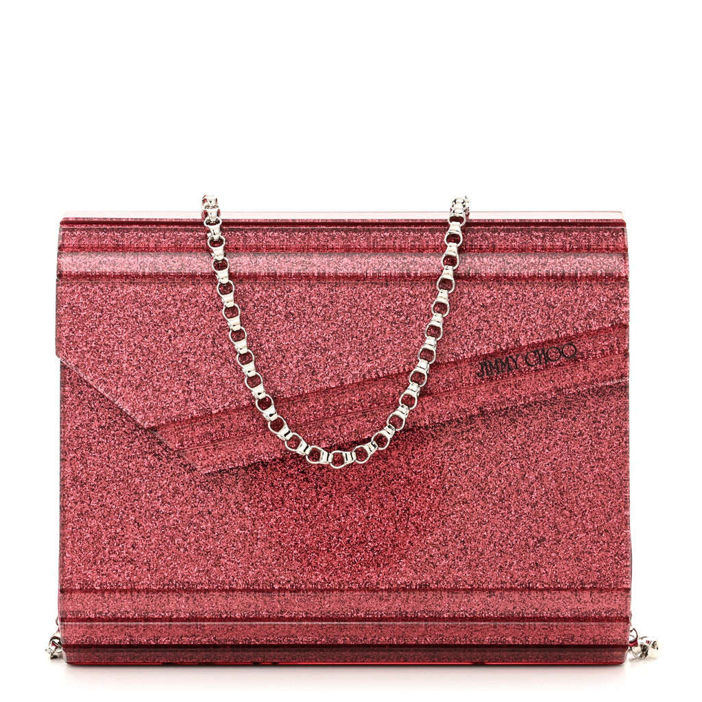 Acrylic Glitter Micro Candy Clutch Red