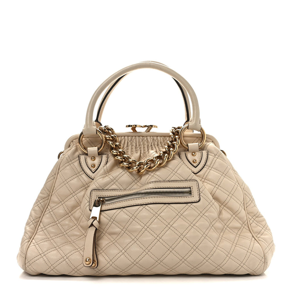 Calfskin Quilted Stam Beige