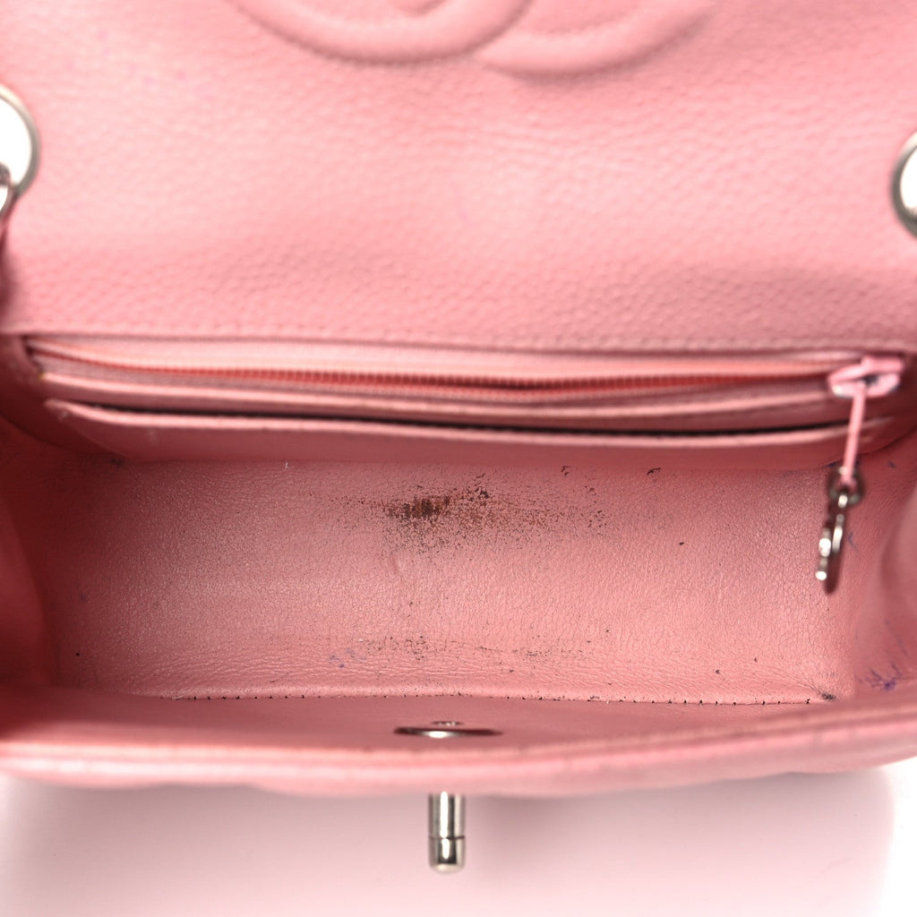 Caviar Quilted Mini Square Flap Pink