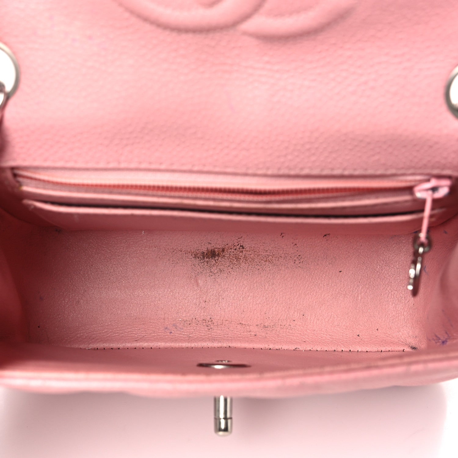 Caviar Quilted Mini Square Flap Pink