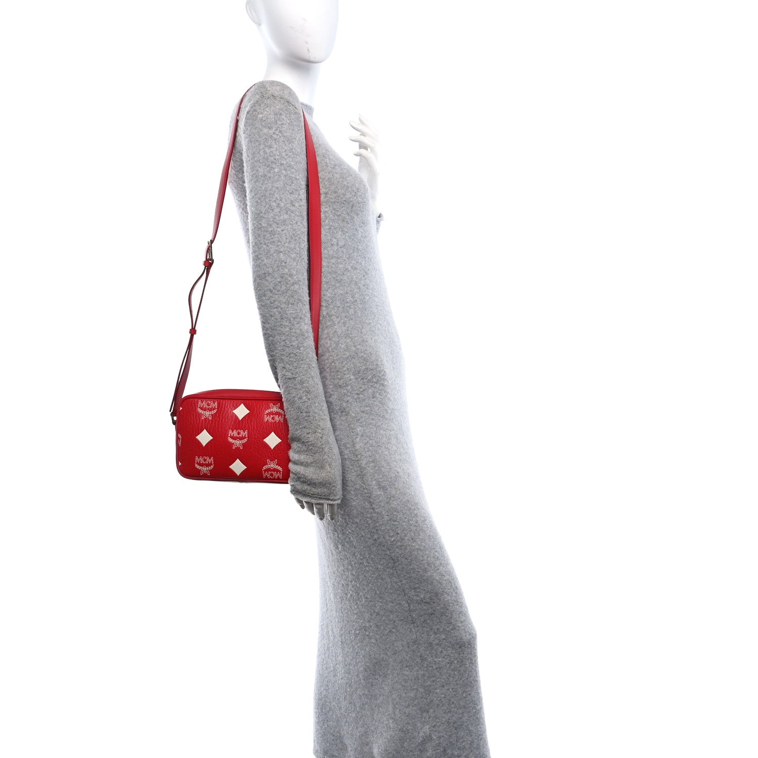 Maxi Visetos Aren Crossbody Candy Red