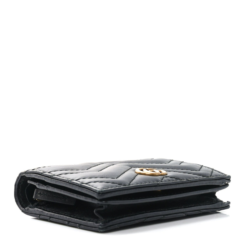 Calfskin Matelasse GG Marmont  Case Wallet Black