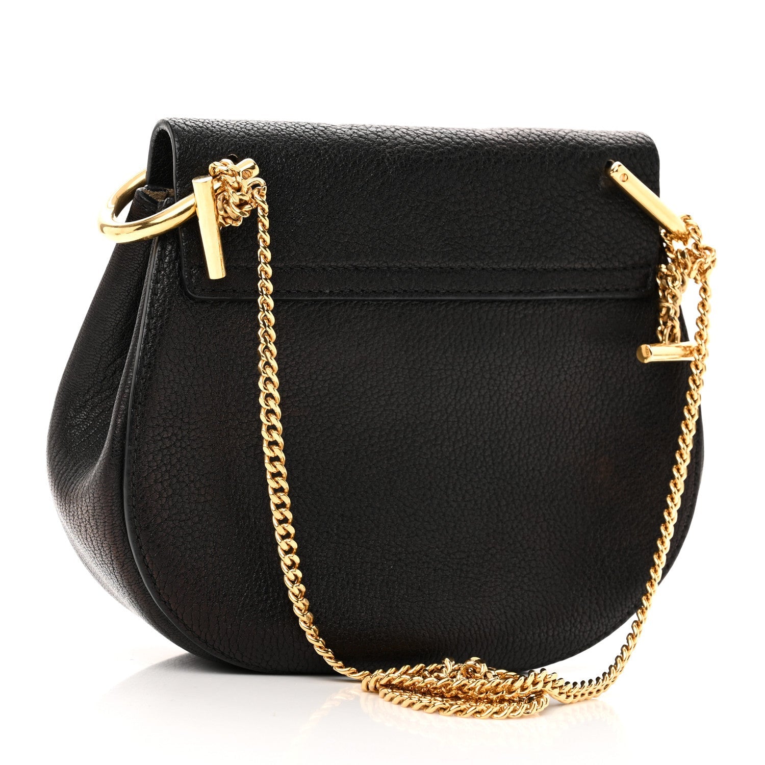 Grained Lambskin Mini Drew Shoulder Bag Black
