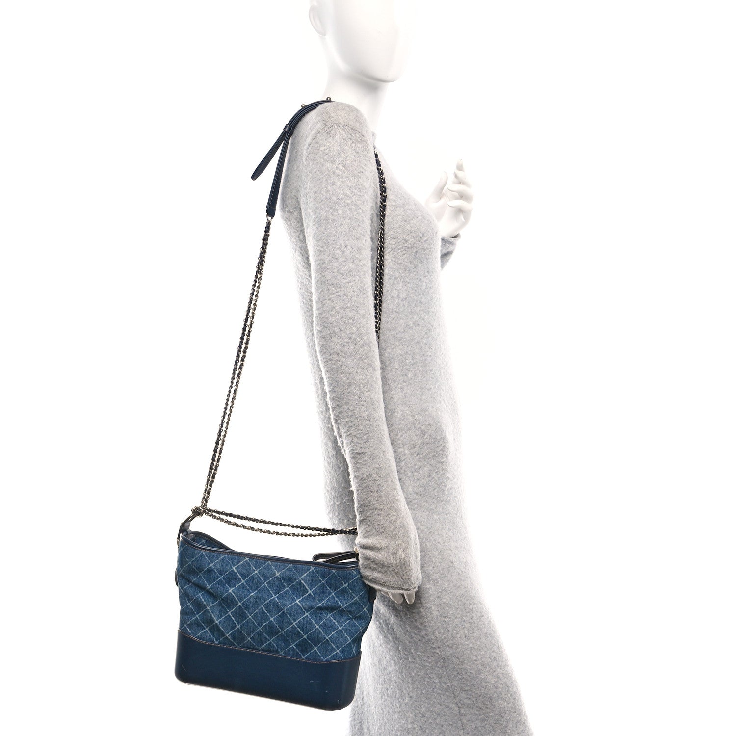 Denim Calfskin Medium Gabrielle Hobo Blue