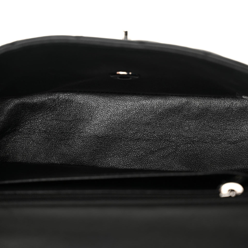Lambskin Quilted Mini Rectangular Flap Black