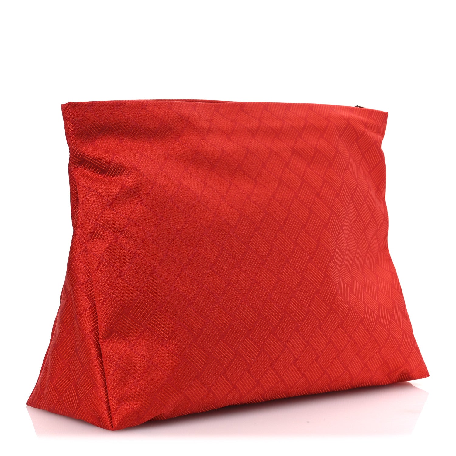 Econyl Jacquard Nylon Intreccio Zip Pouch Clutch Tomato
