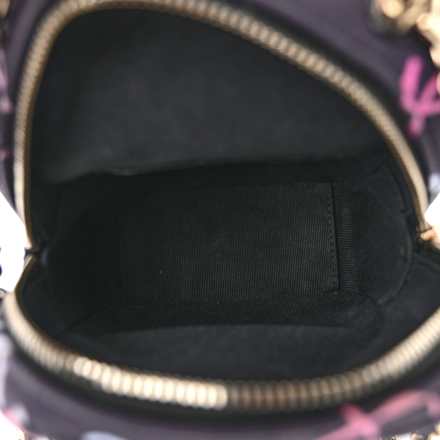 Printed Fabric Quilted CC Mini Classic Backpack Black Multicolor