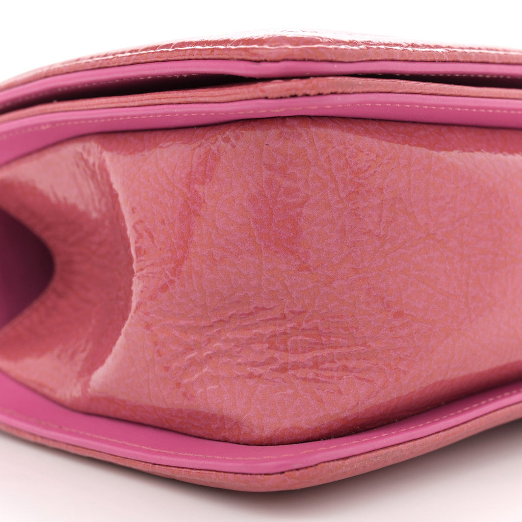Patent Tweed Medium Boy Flap Fuchsia