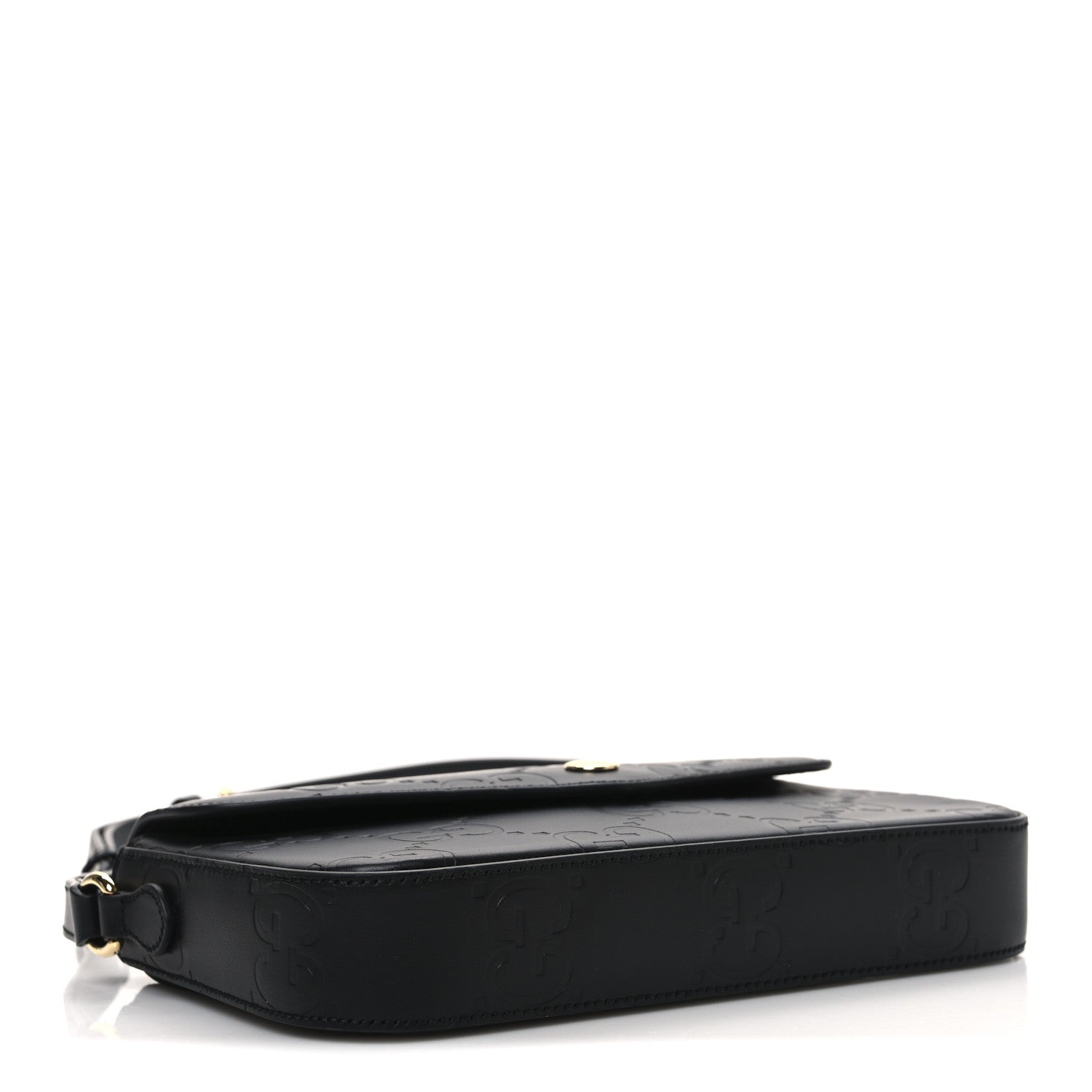 Gilbert Calfskin GG Super Mini Shoulder Bag Black