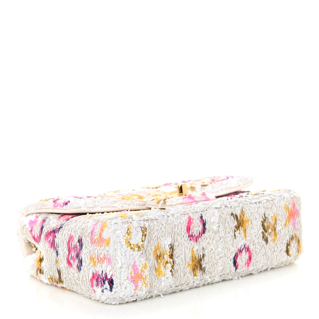 Sequin Logo Mini Rectangular Flap White Multicolor White Multicolor