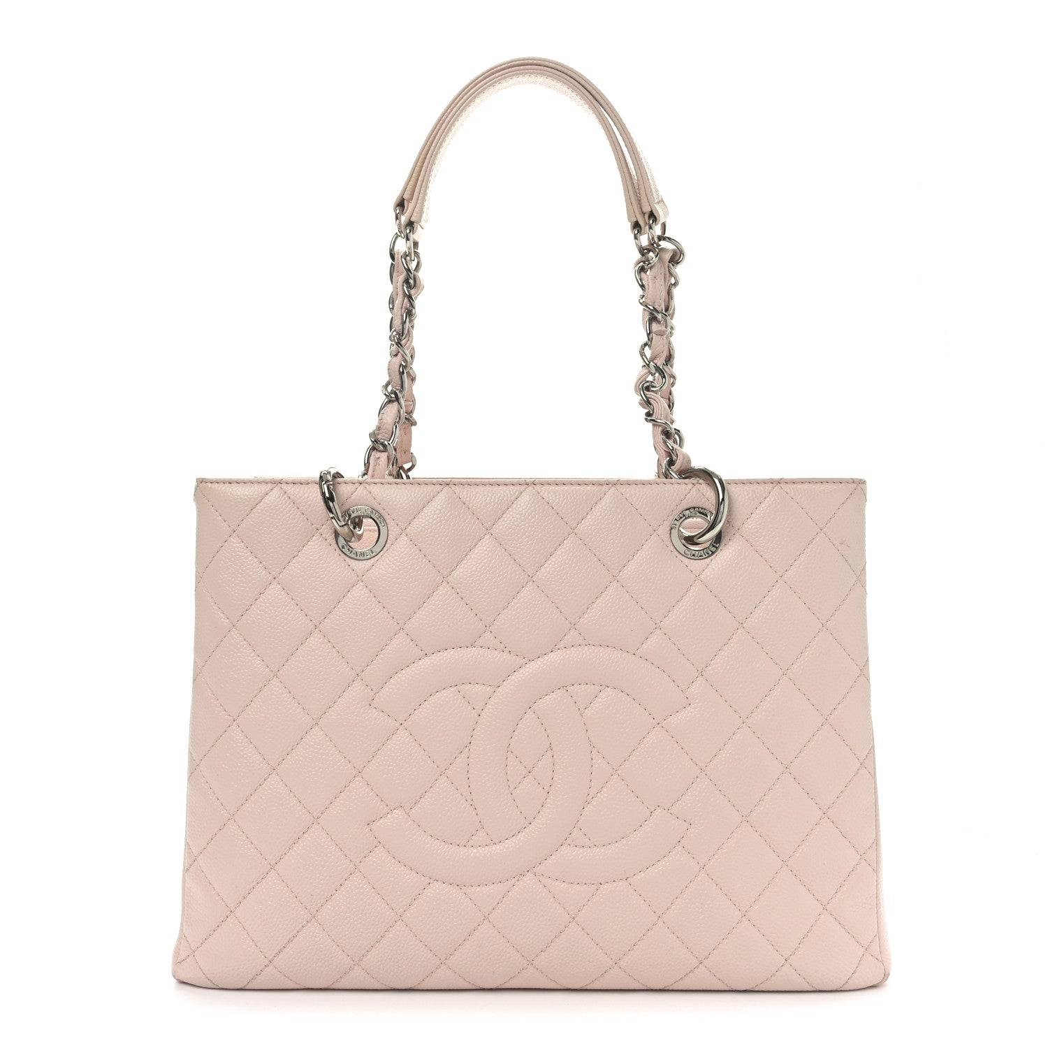 Caviar Quilted Grand Shopping Tote GST Rose Clair