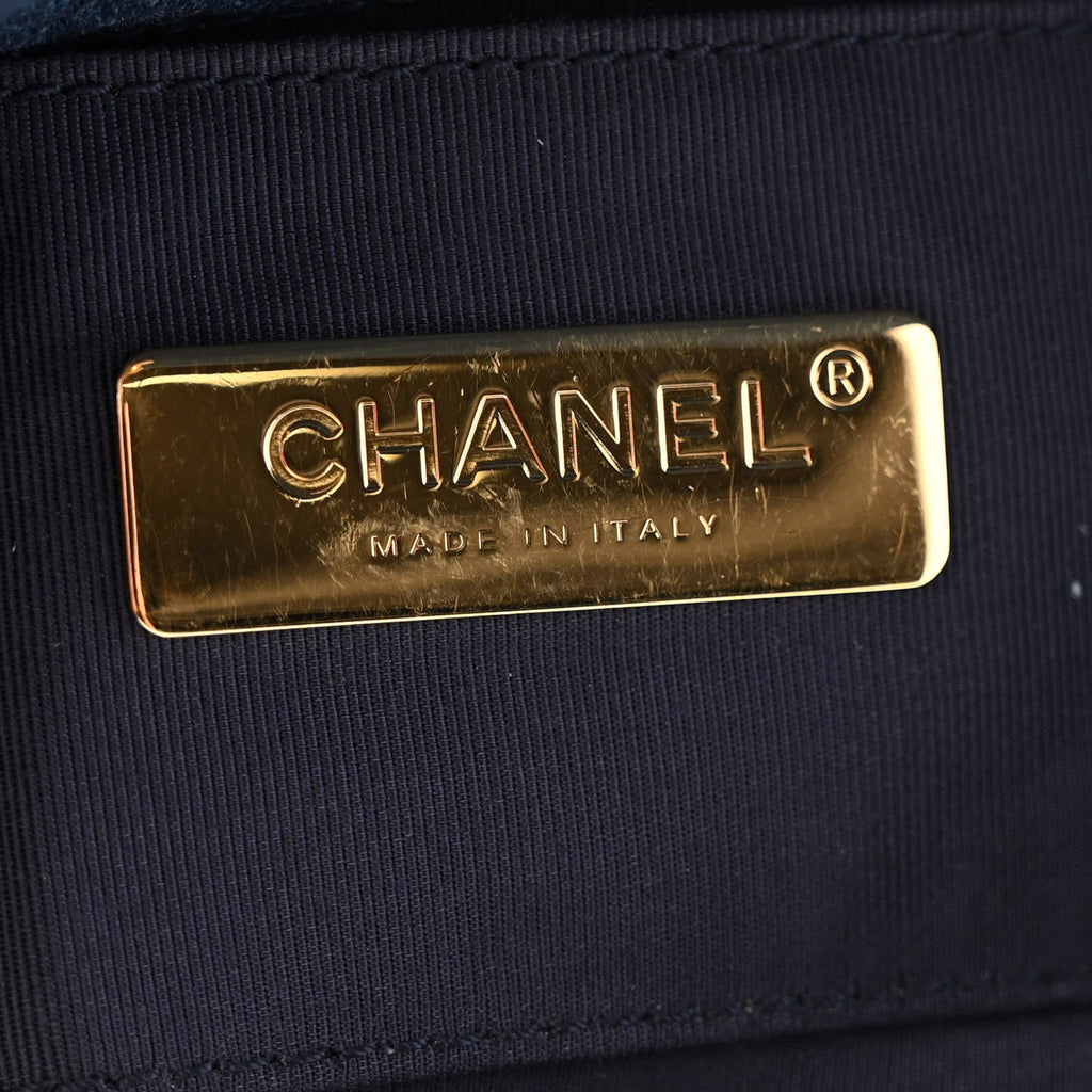 Denim Quilted Chanel 19 Waist Bag Blue
