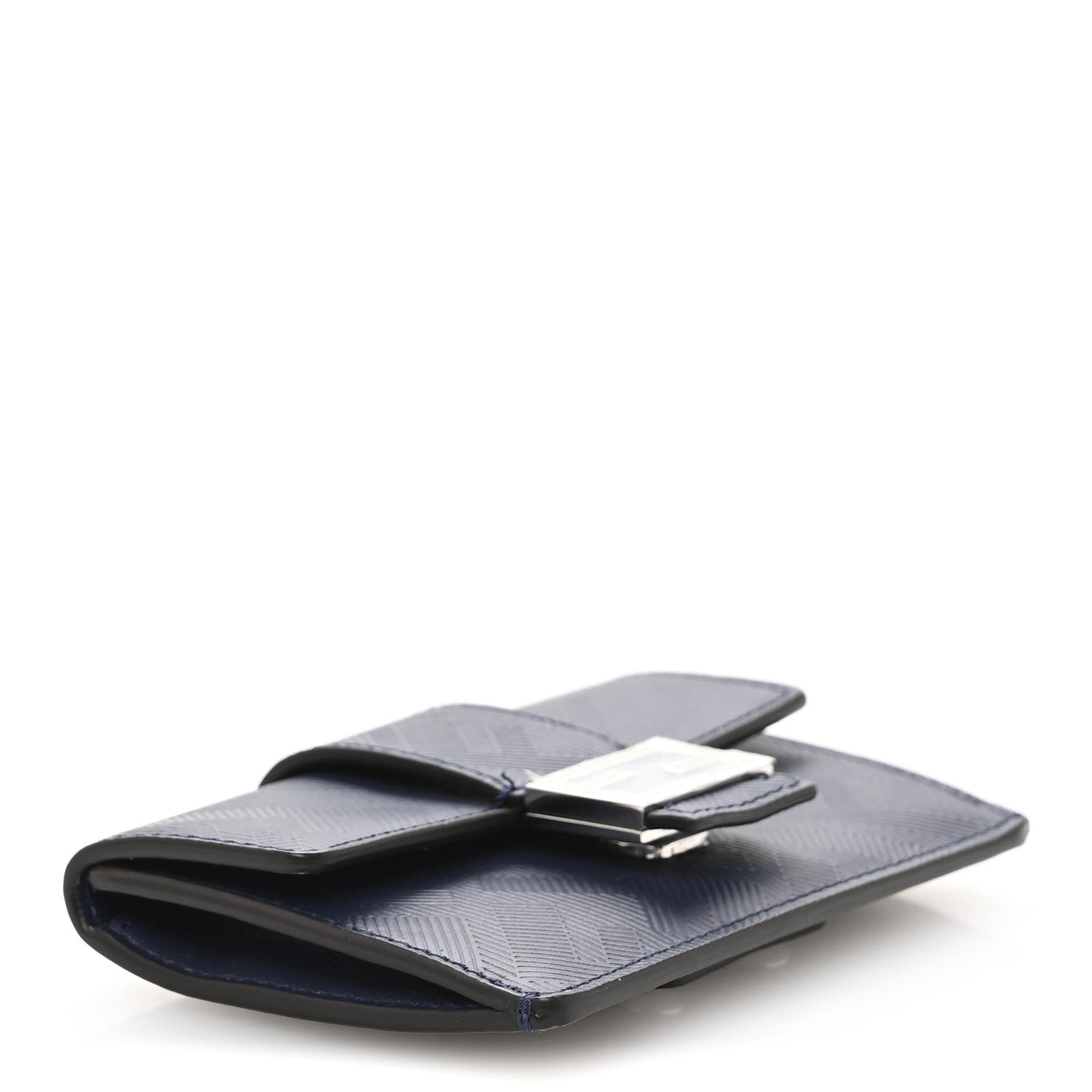 Calfskin FF Embossed Baguette  Case Blueberry