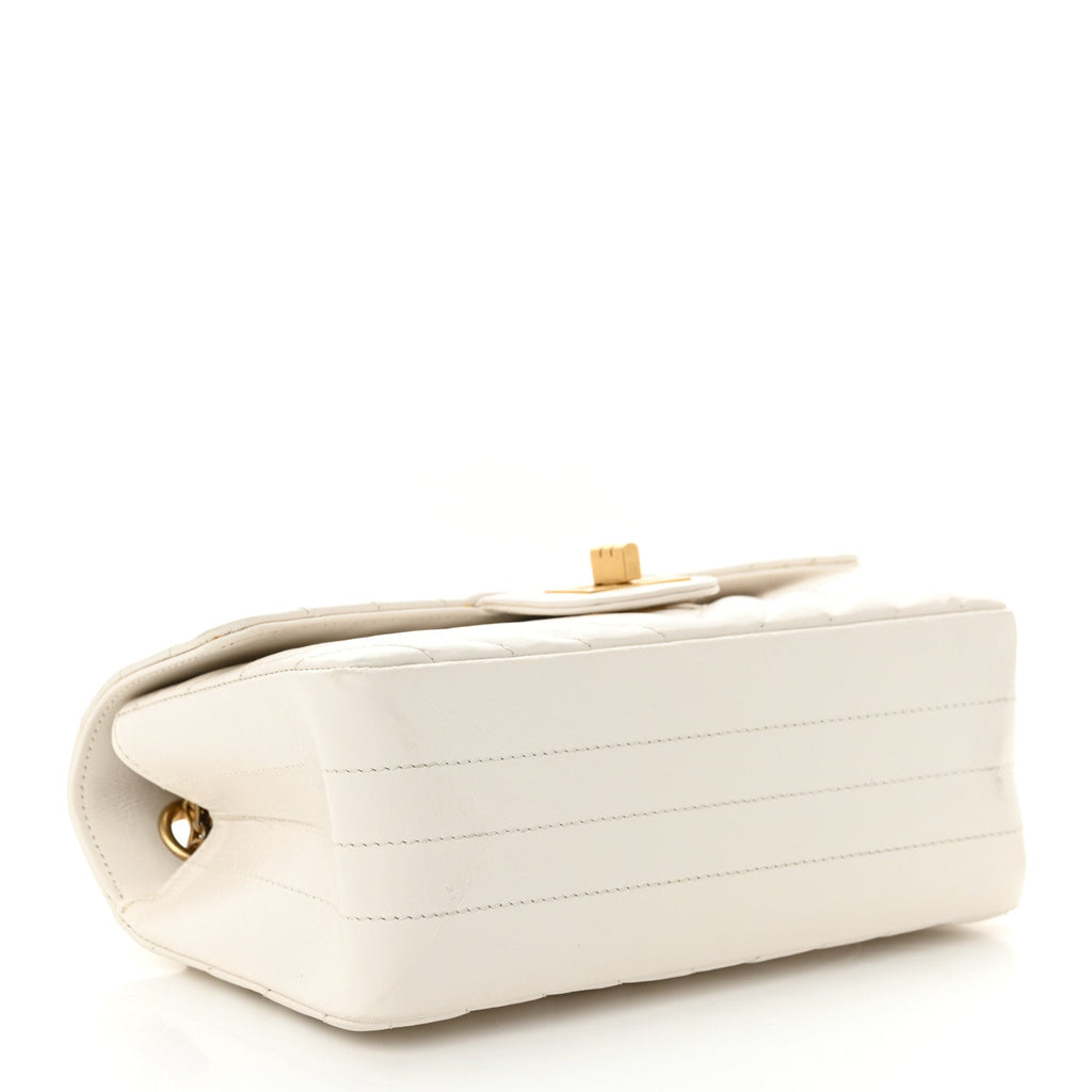 Aged Calfskin Chevron Quilted 2.55 Reissue Mini Flap White