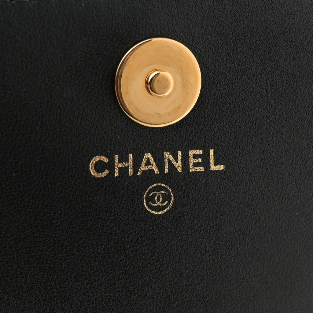 Patent Quilted Frame Clutch Flap With Chain Black