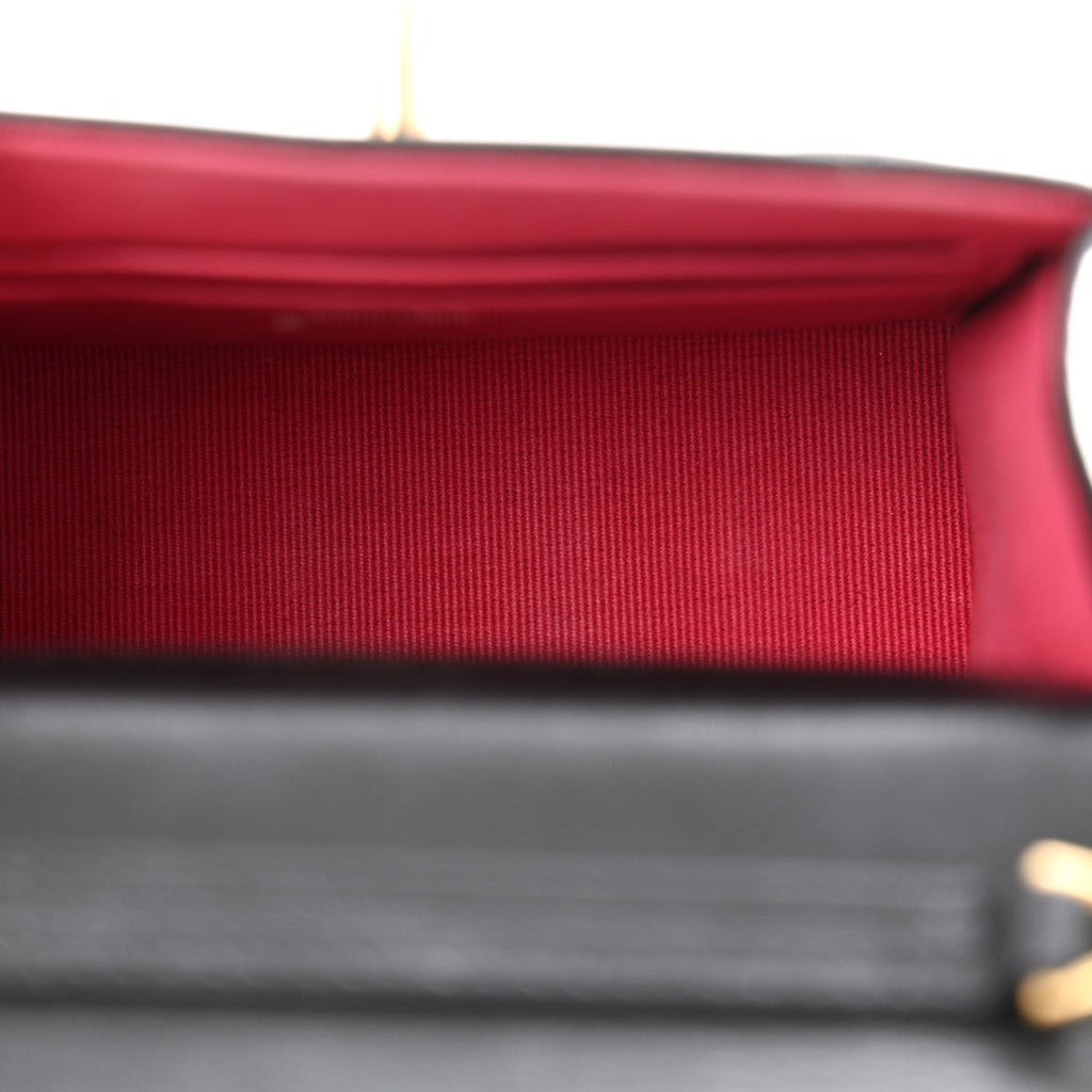 Lambskin Plexiglass Quilted Coco Love Clutch With Chain Black