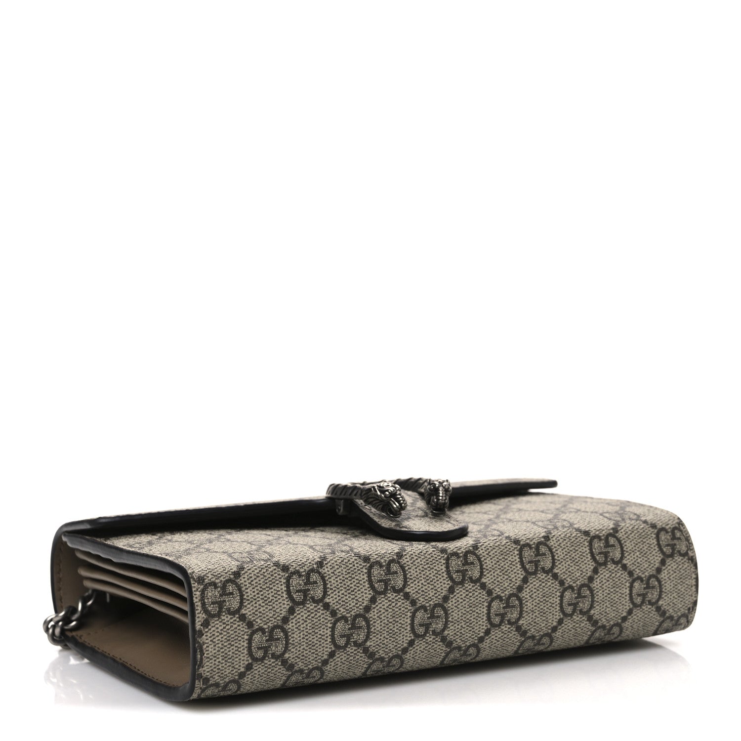 GG Supreme Monogram Mini Dionysus Chain Wallet Beige Taupe
