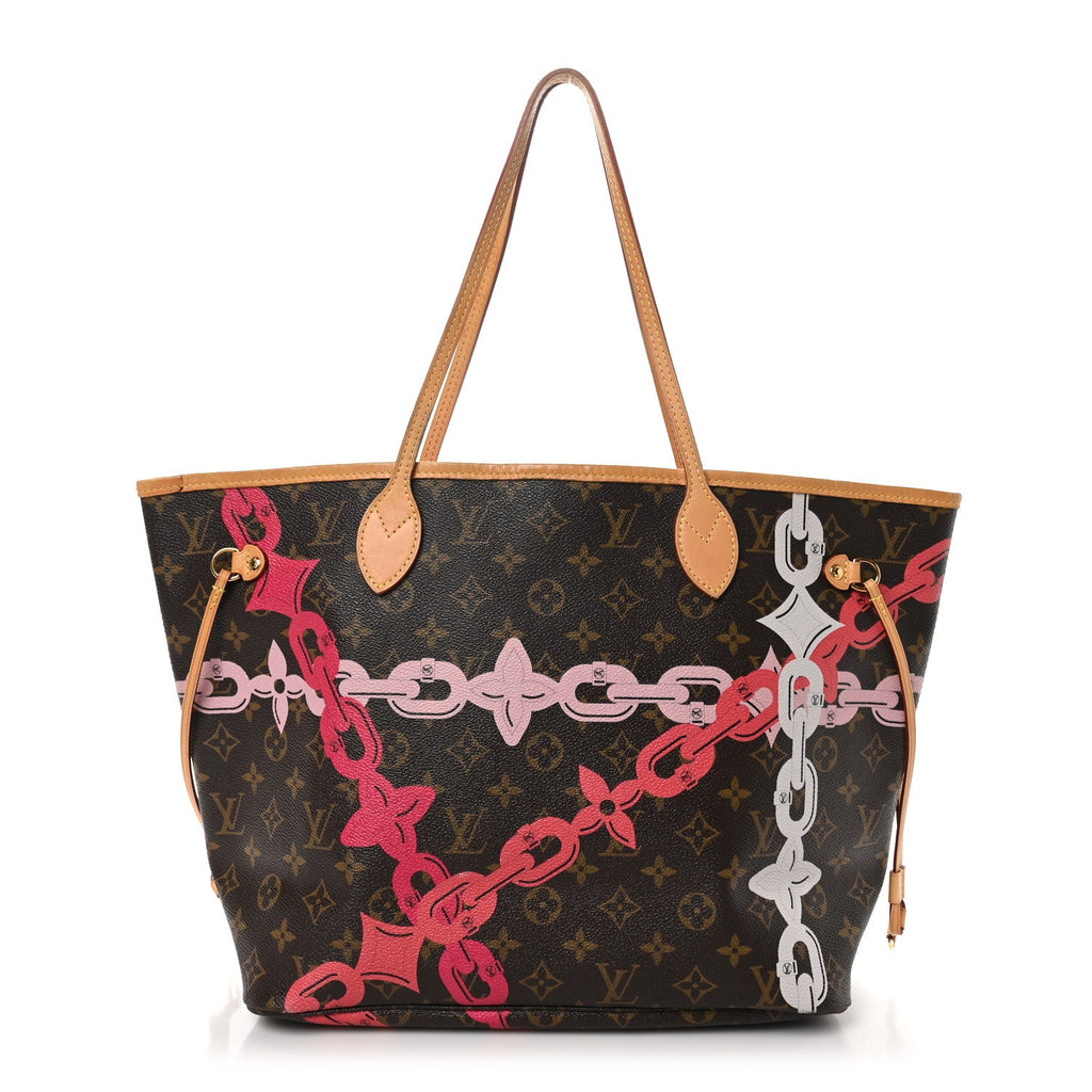 Monogram Bay Neverfull MM Rose Ballerine Poppy