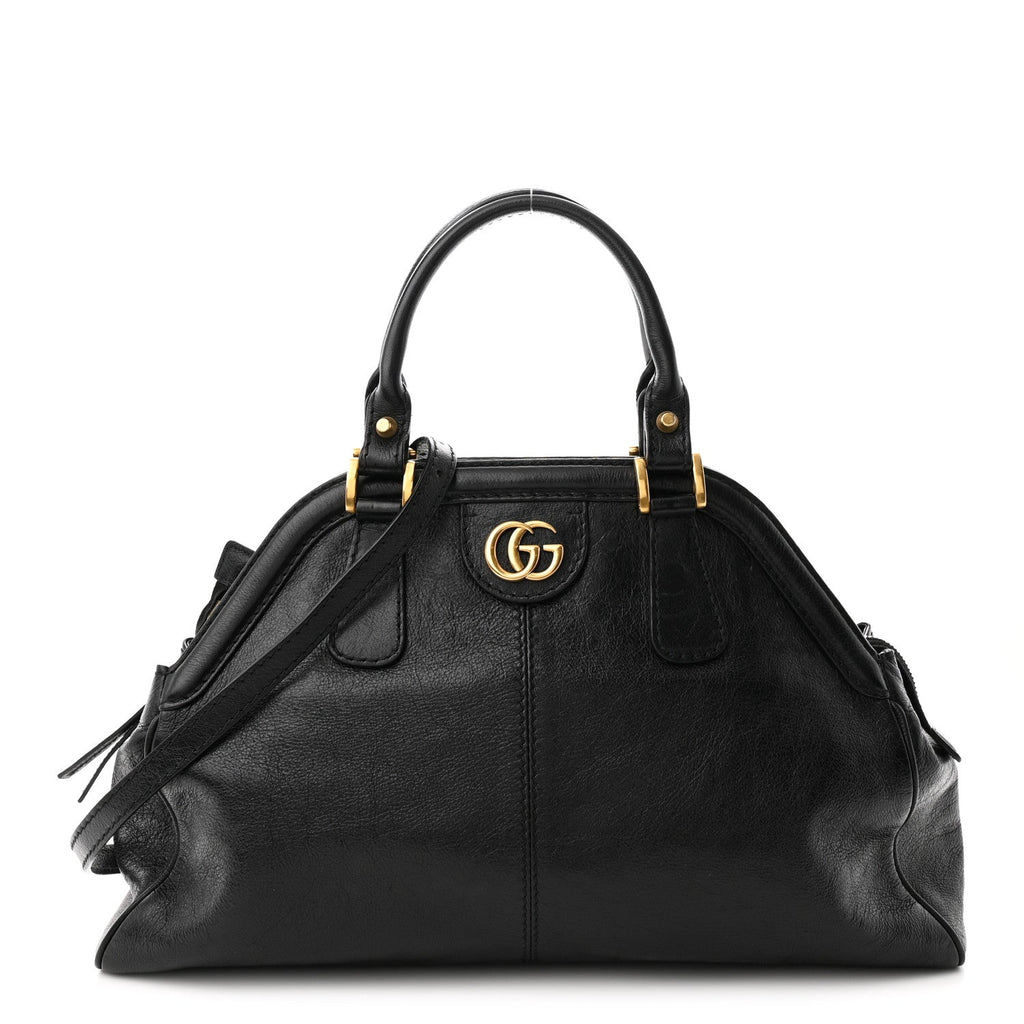 Calfskin Medium Re(Belle) Top Handle Bag Black