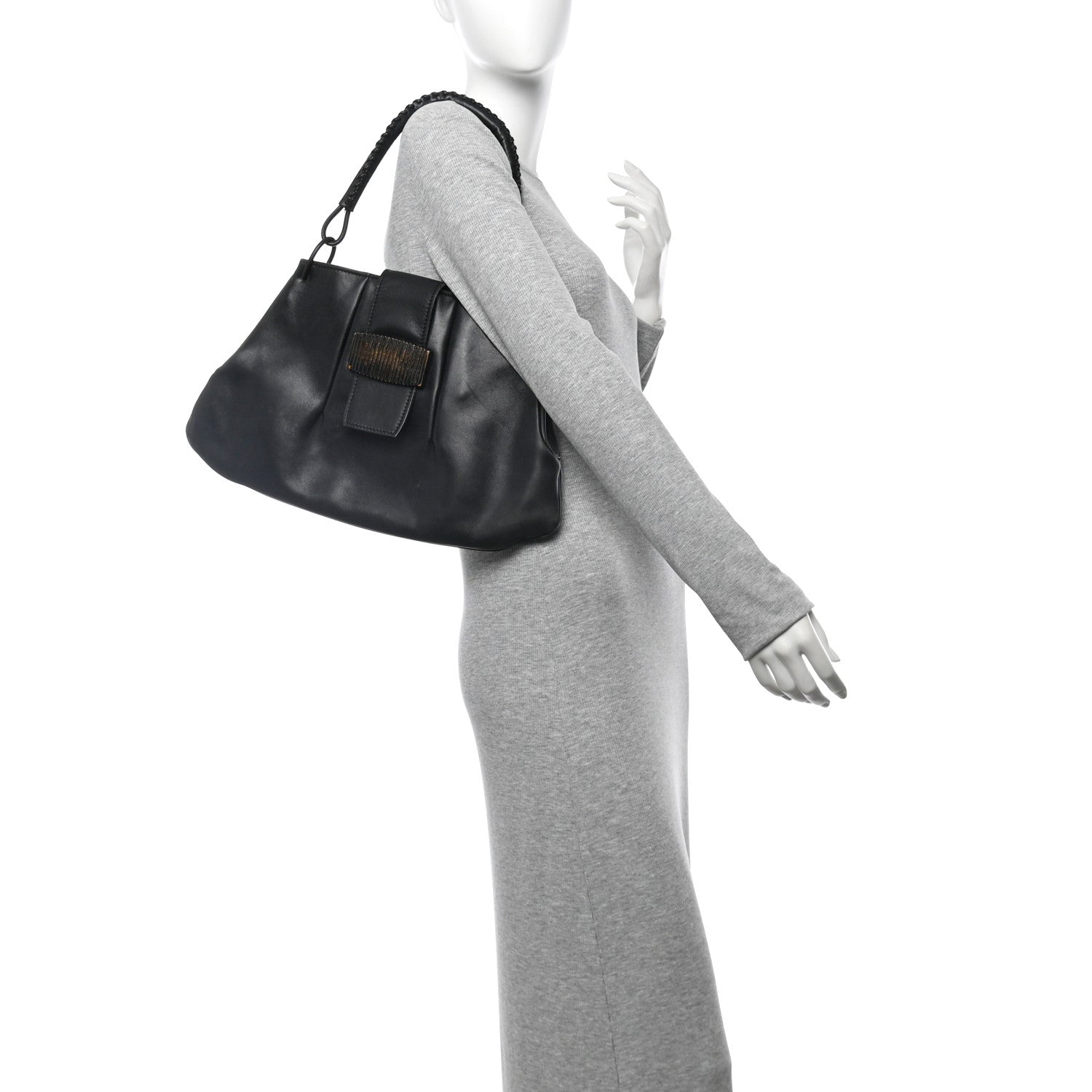 Calfskin Hobo Black