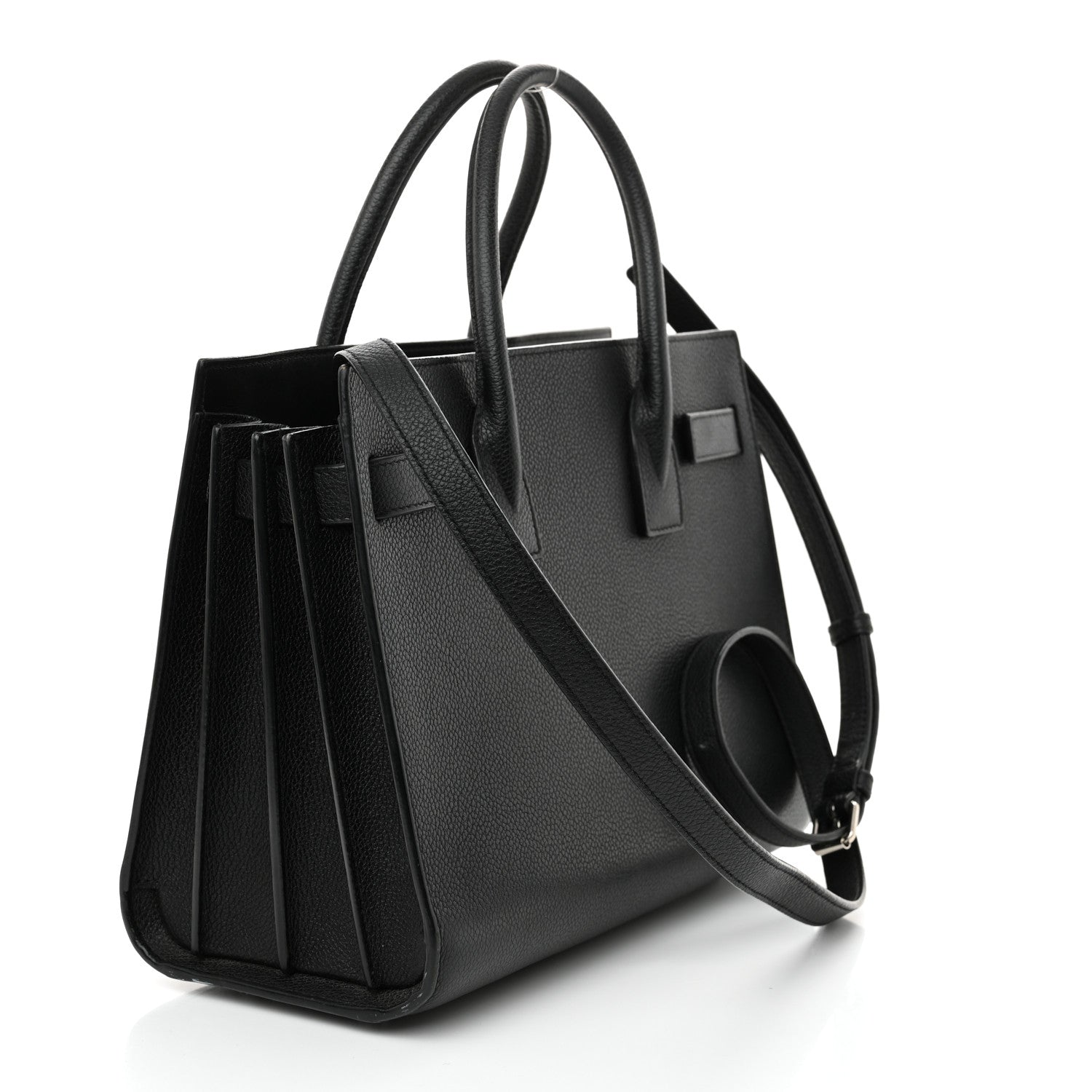 Grained Calfskin Small Sac De Jour Black