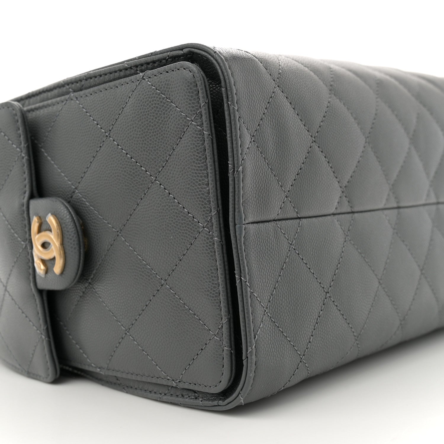 Caviar Quilted Small Chanel 25 Handbag Dark Grey