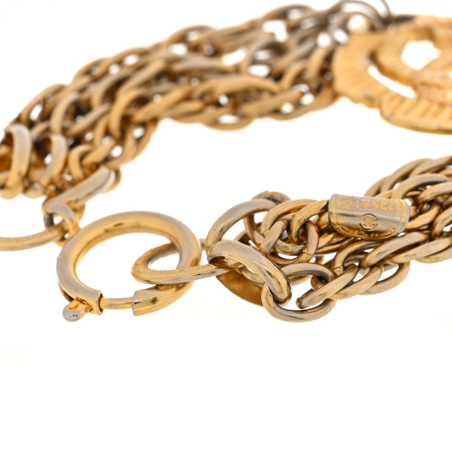 Multistrand Chain CC Bracelet Gold
