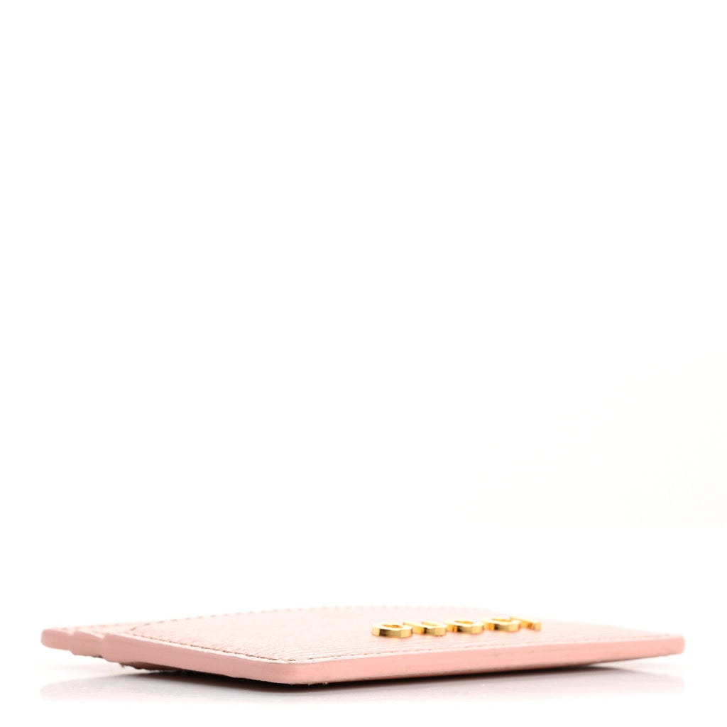 Calfskin Script  Holder Light Pink