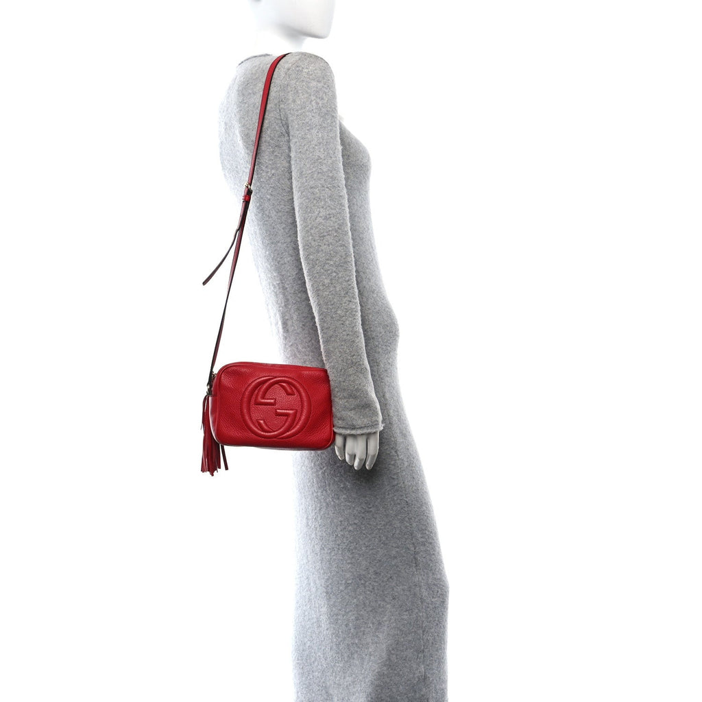 Pebbled Calfskin Small Soho Disco Bag Tabasco Red