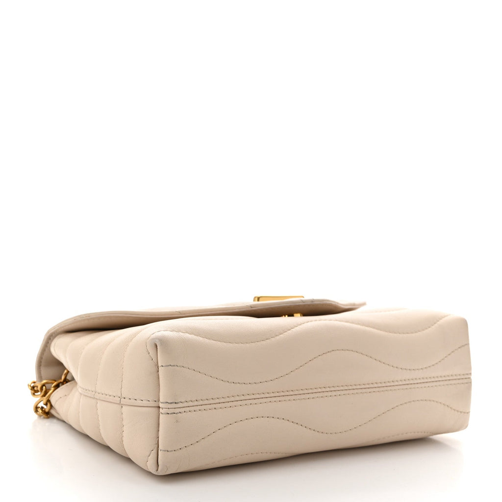 Calfskin LV New Wave Chain Bag Ivory