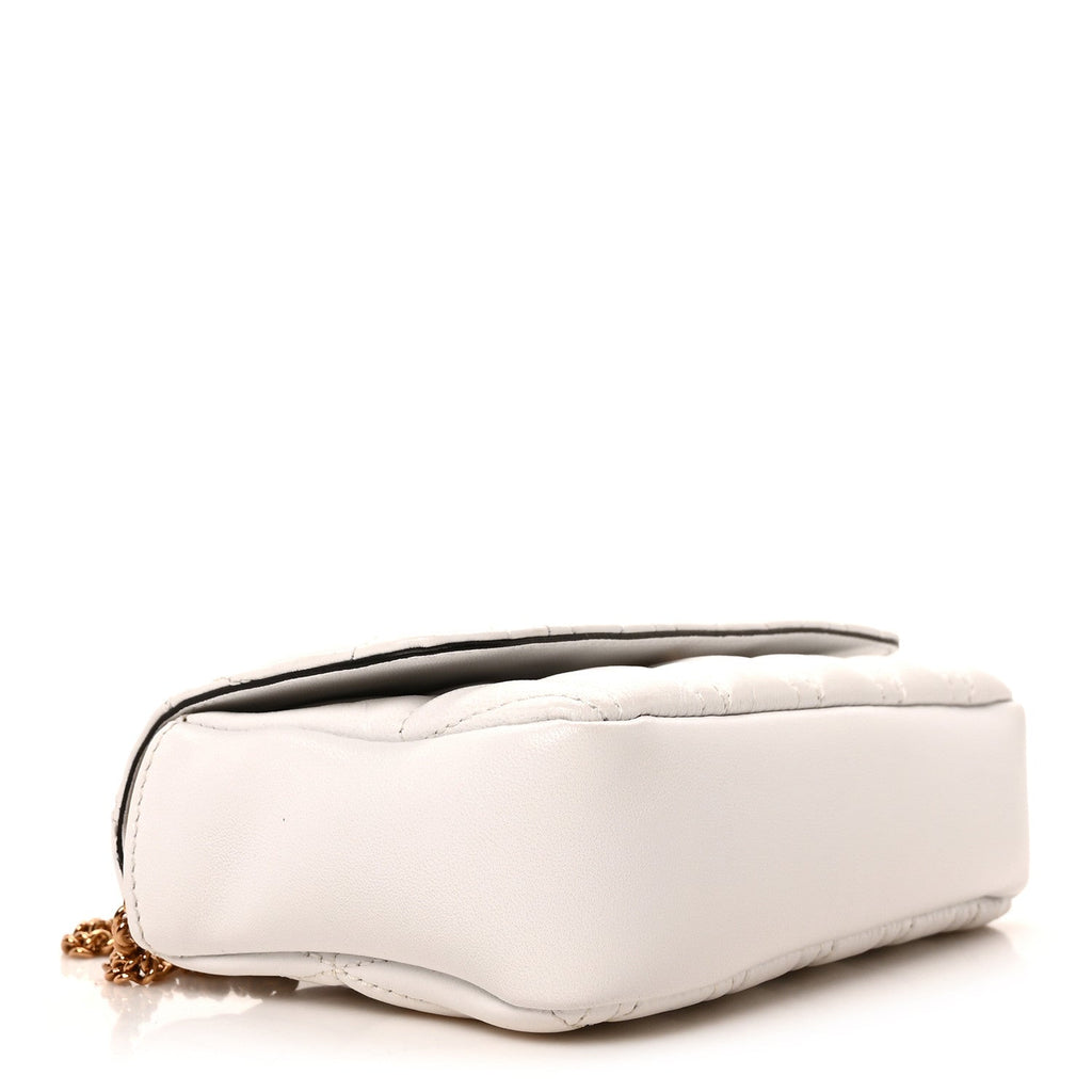 Nappa Quilted Virtus Evening Bag White
