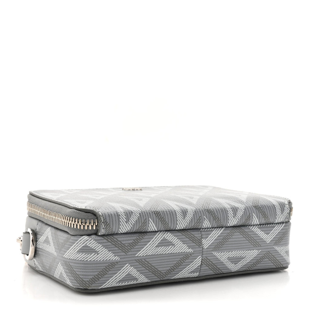 Coated Canvas CD Diamond Messenger Pouch Grey