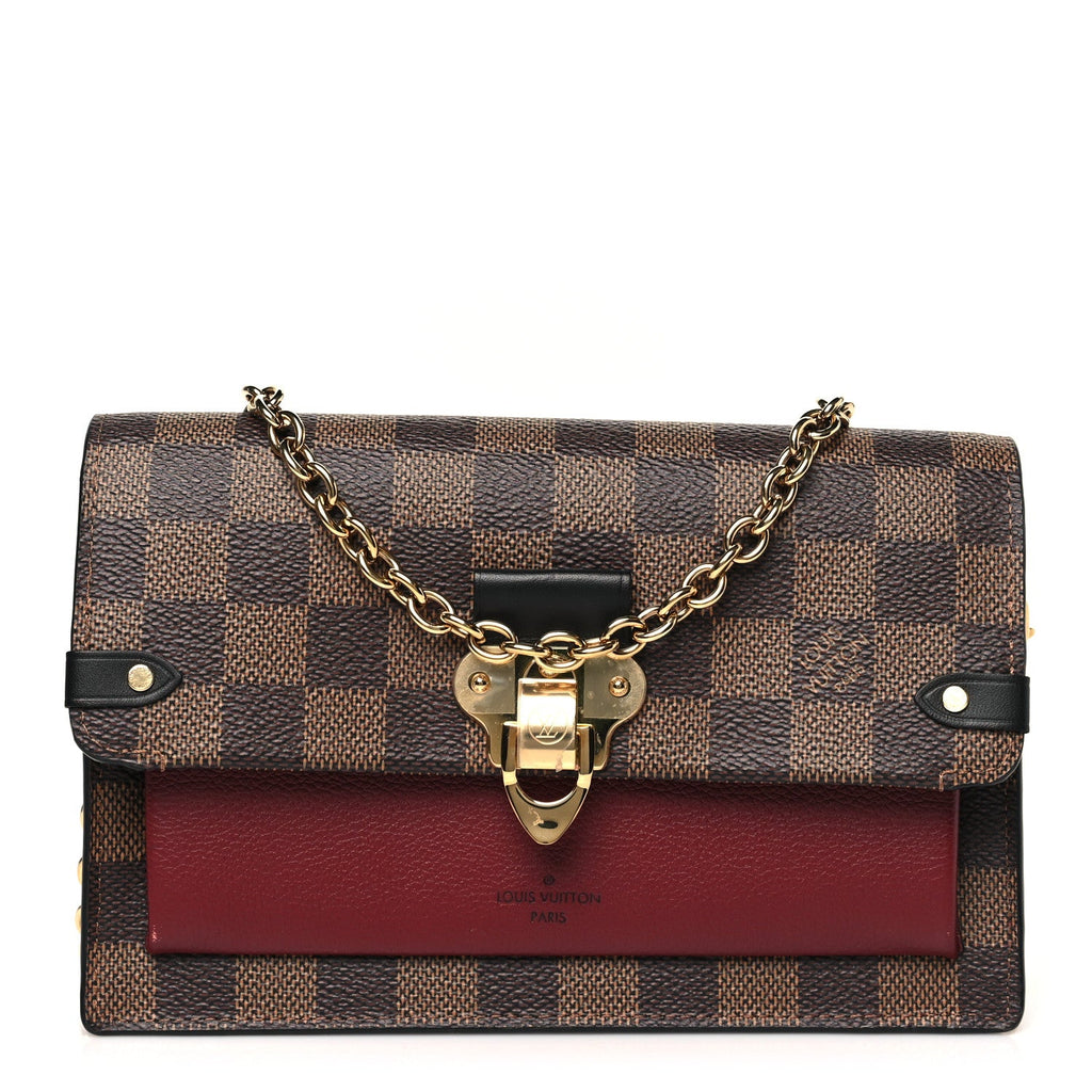 Damier Ebene Vavin Chain Wallet Bordeaux